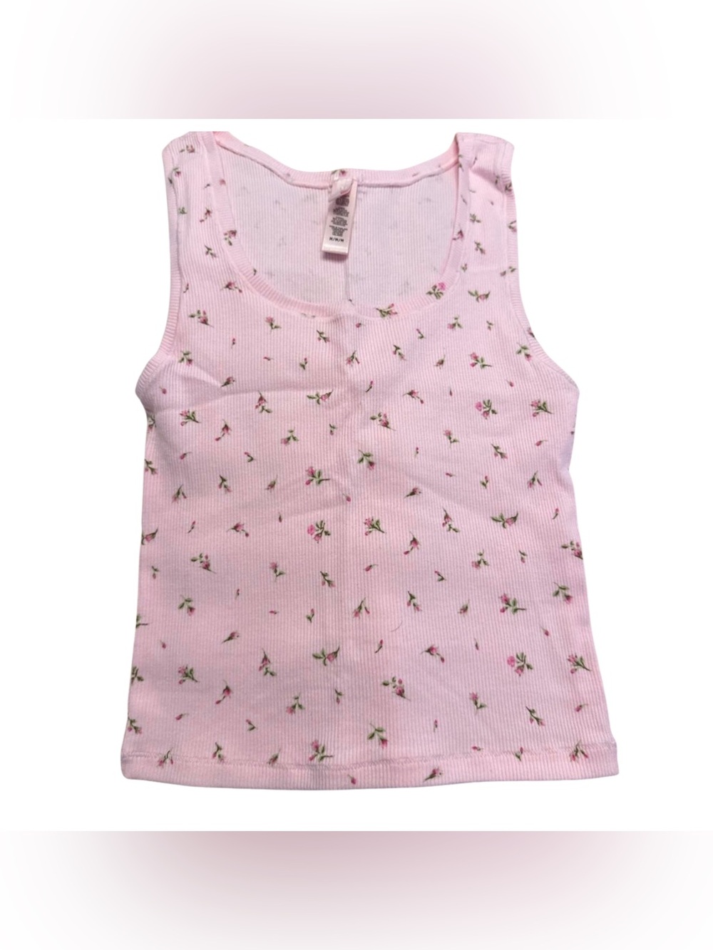 SKIMS Cotton Rib Tank in Pink Rosebud Size Medium